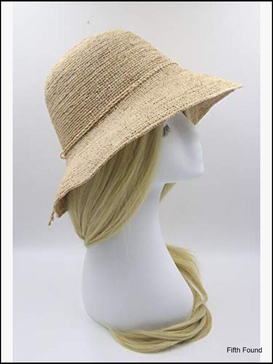 Straw Bucket Hat Adjustable Sun Protection Beach Summer Fashion